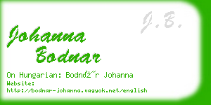 johanna bodnar business card